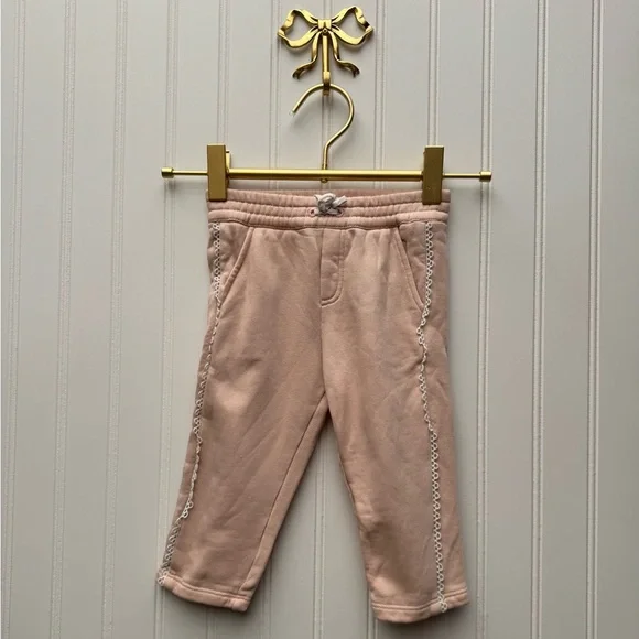 CHLOE Eyelet Trim Joggers Pink 12M - Picture 4 of 6